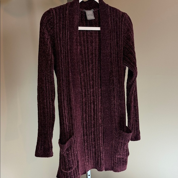 Matty M Sweaters - Matty M Women's Size Medium Plush Burgundy Open Front Cardigan Sweater